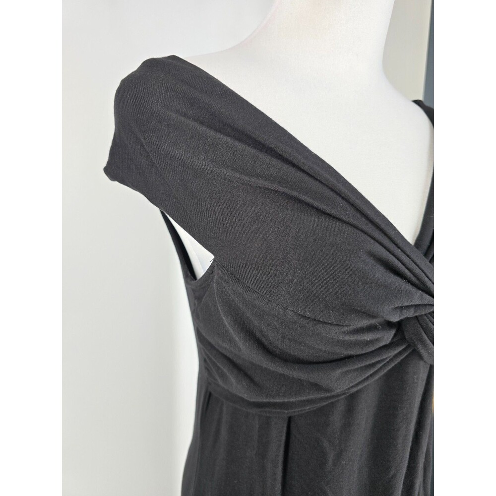 Reformation Anthropologie Midi Dress M Black Casual Comfort Off the Shoulder - Picture 3 of 8